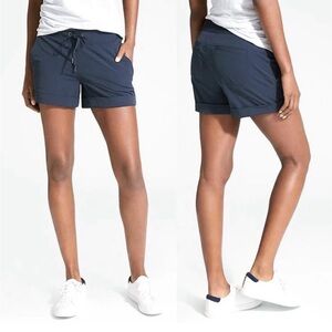 Athleta Navy Athletic Shorts Size 12 Stretch Drawstring